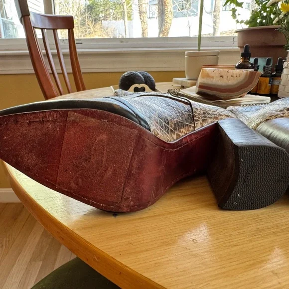 Freebird by Steven CUSTOM JOEY Brown & Cream Snake-Print Buckle Ankle Boots - Picture 6 of 8